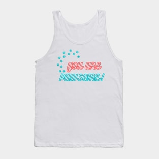 You are pawsome - Blue paws Tank Top